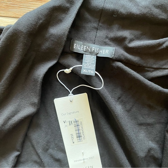 NWT Eileen Fisher XL Black Sleeveless Long Open Vest Viscose S6VFF-V0714 $198 - Picture 2 of 5